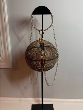 The Dribble Rhinestone Basketball Clutch